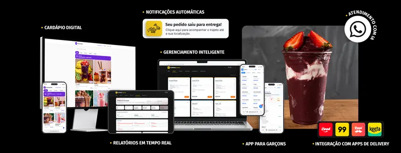 Painel da SPKR Menu para açaiterias: cardápio digital, pedidos e cozinha na mesma tela