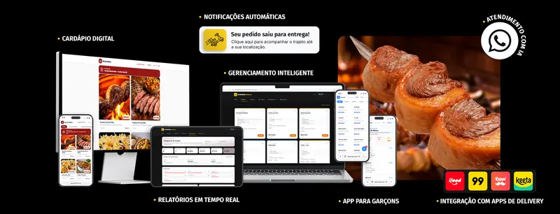 Painel da SPKR Menu para churrascarias: cardápio digital, pedidos e cozinha na mesma tela